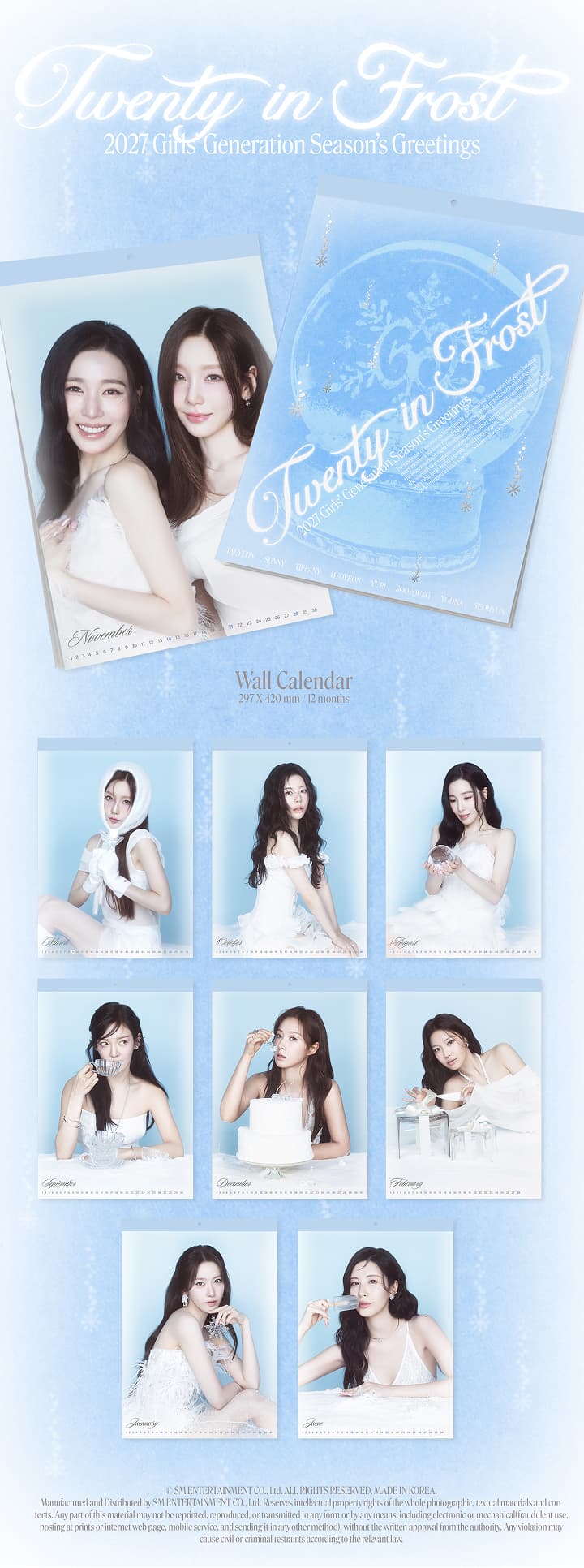 Girls' Generation 2027 Wall Calendar official contents