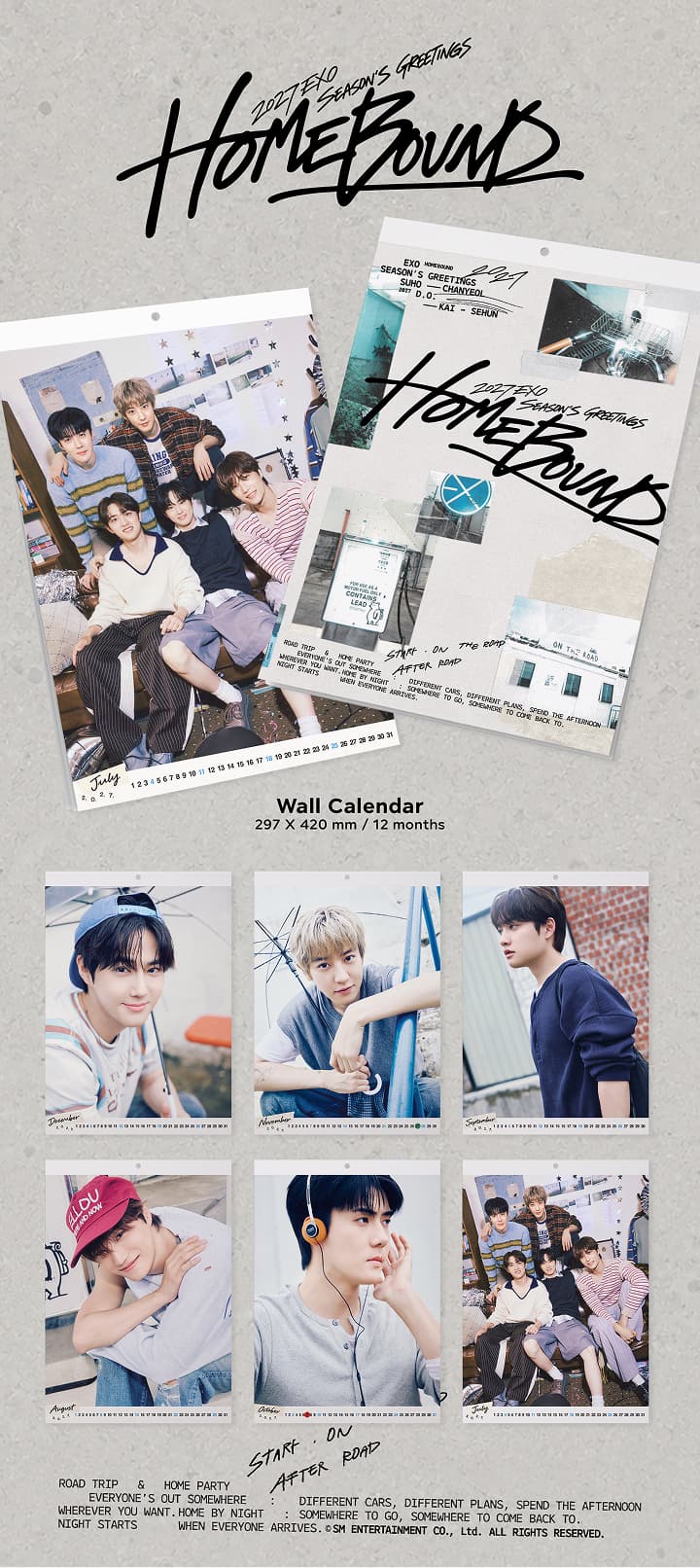 EXO 2027 Wall Calendar official contents