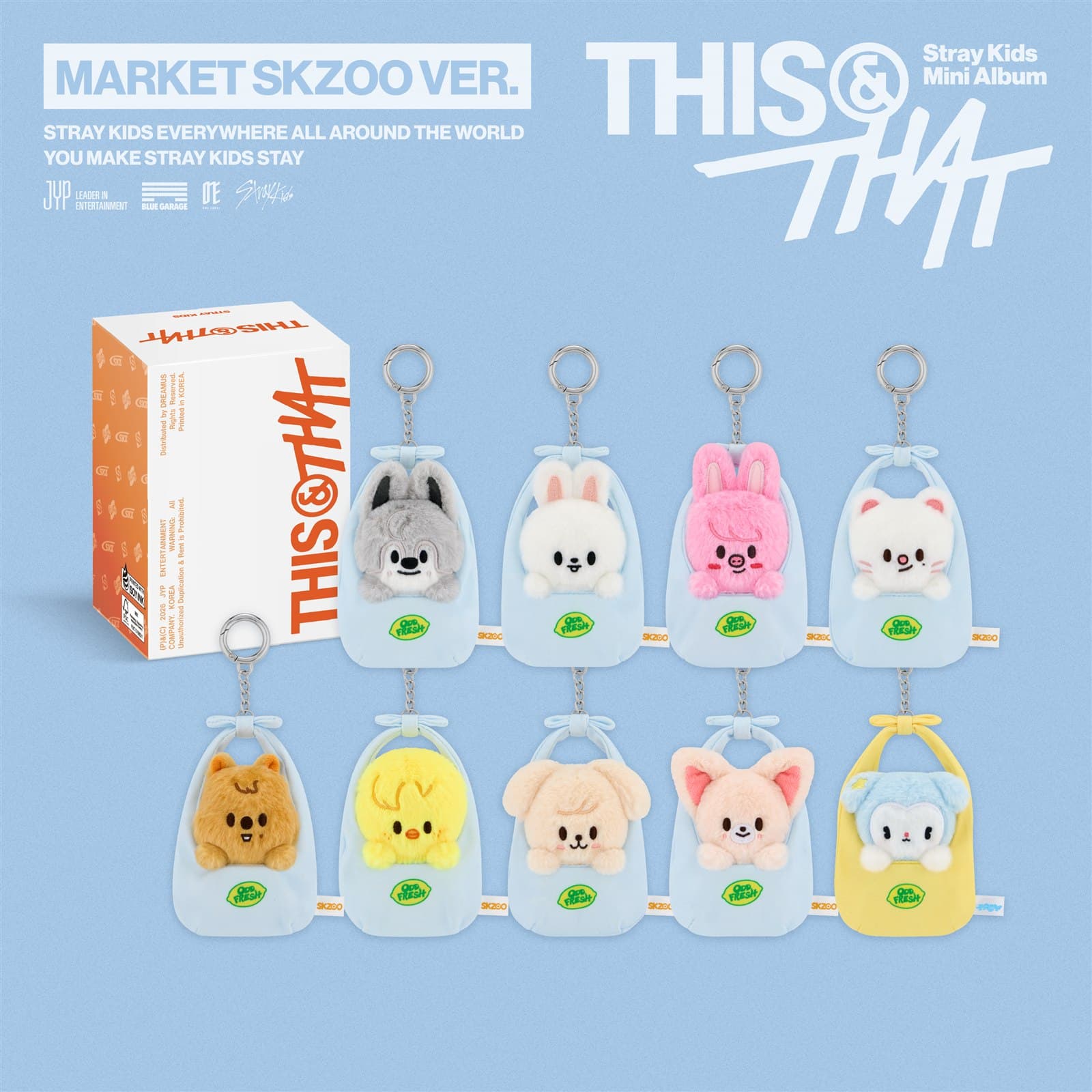 Stray Kids THIS & THAT MARKET SKZOO Ver. - 9 SKZOO mini plush keyrings