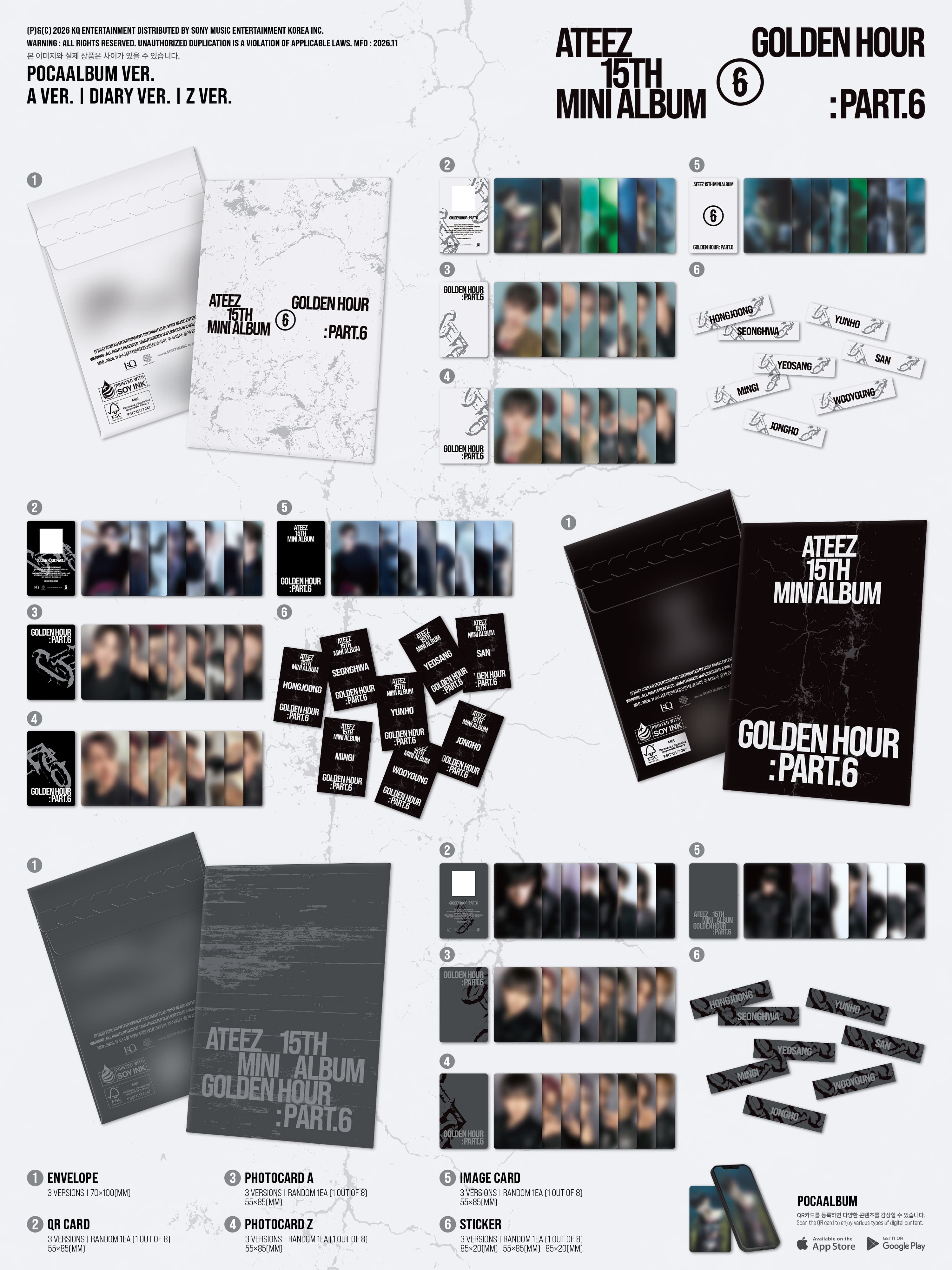 ATEEZ GOLDEN HOUR : Part.6 POCAALBUM Ver. package contents