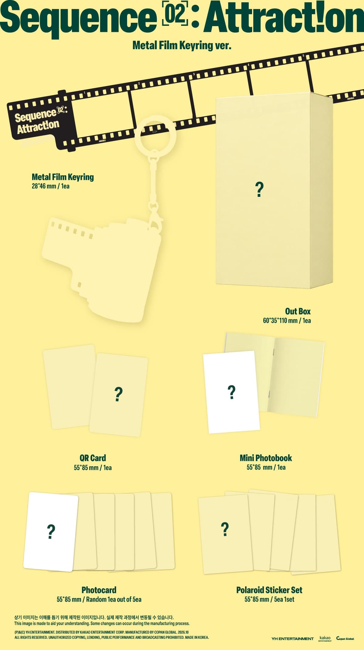 AND2BLE Sequence 02: Attraction Metal Film Keyring Ver. package contents