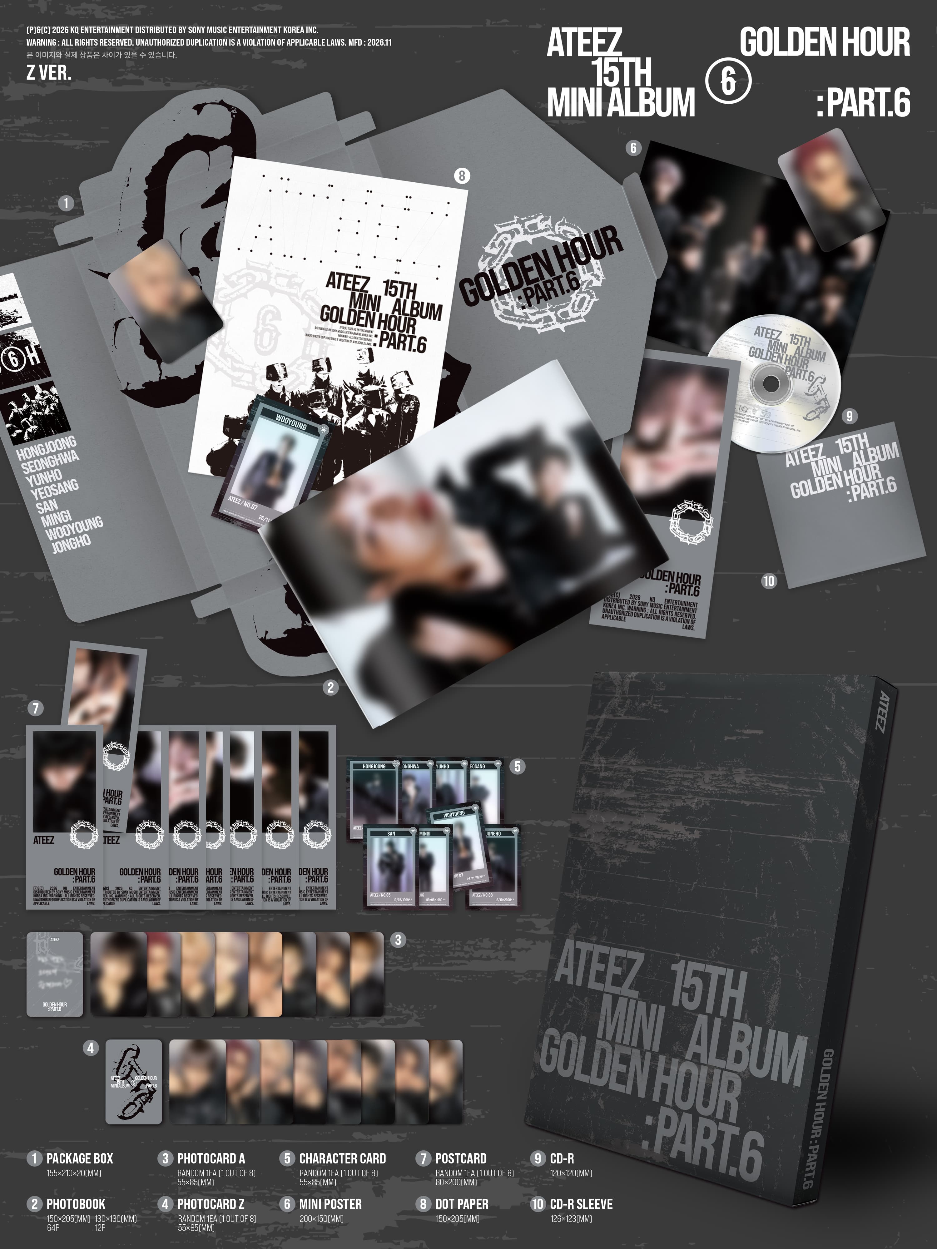 ATEEZ GOLDEN HOUR : Part.6 Z Ver. package contents