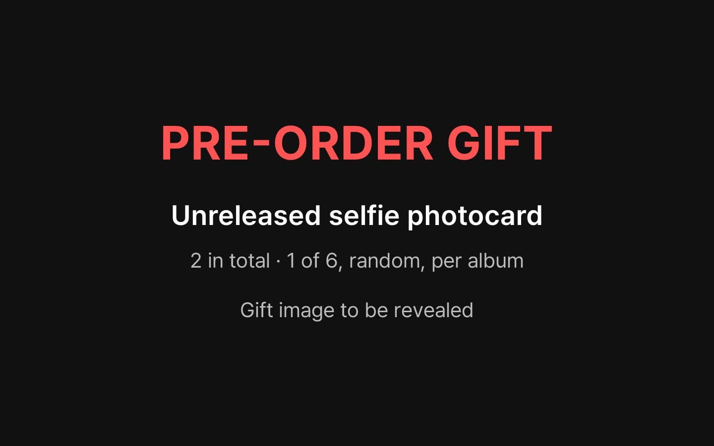 TWS TO US pre-order gift: unreleased selfie photocard