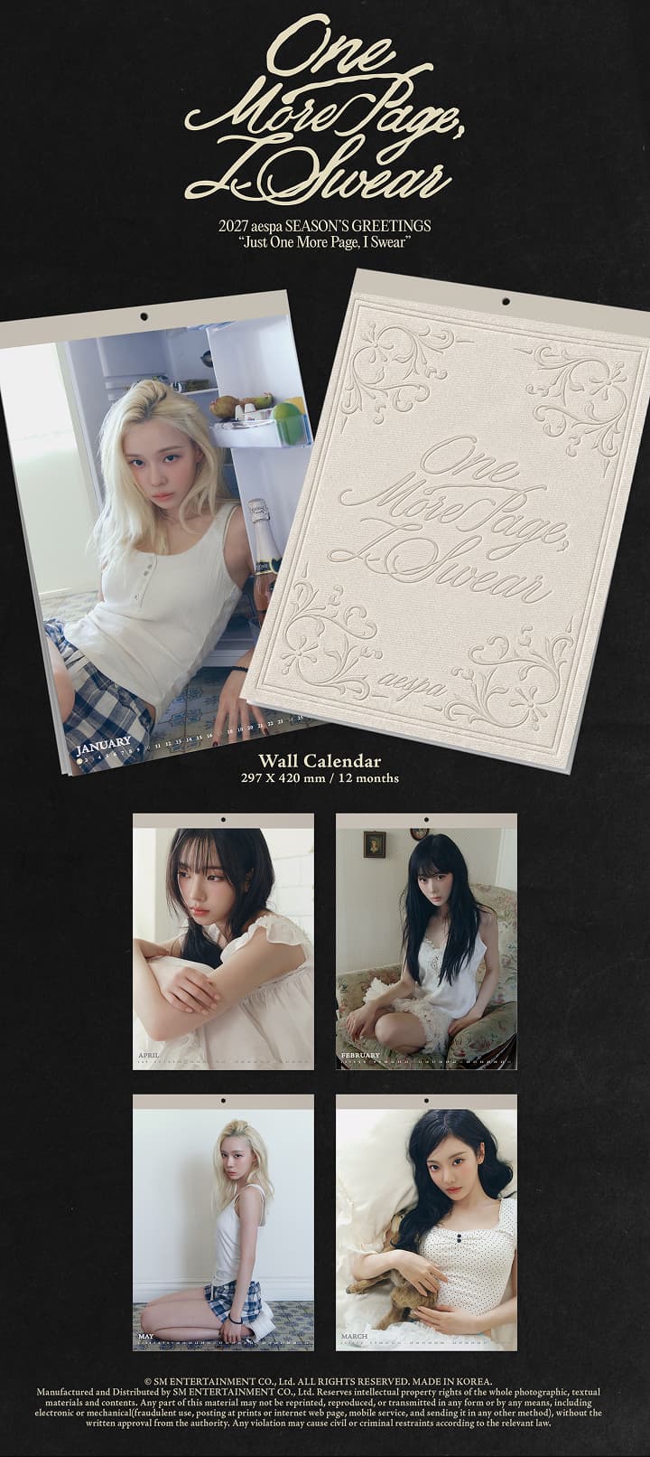 aespa 2027 Wall Calendar official contents