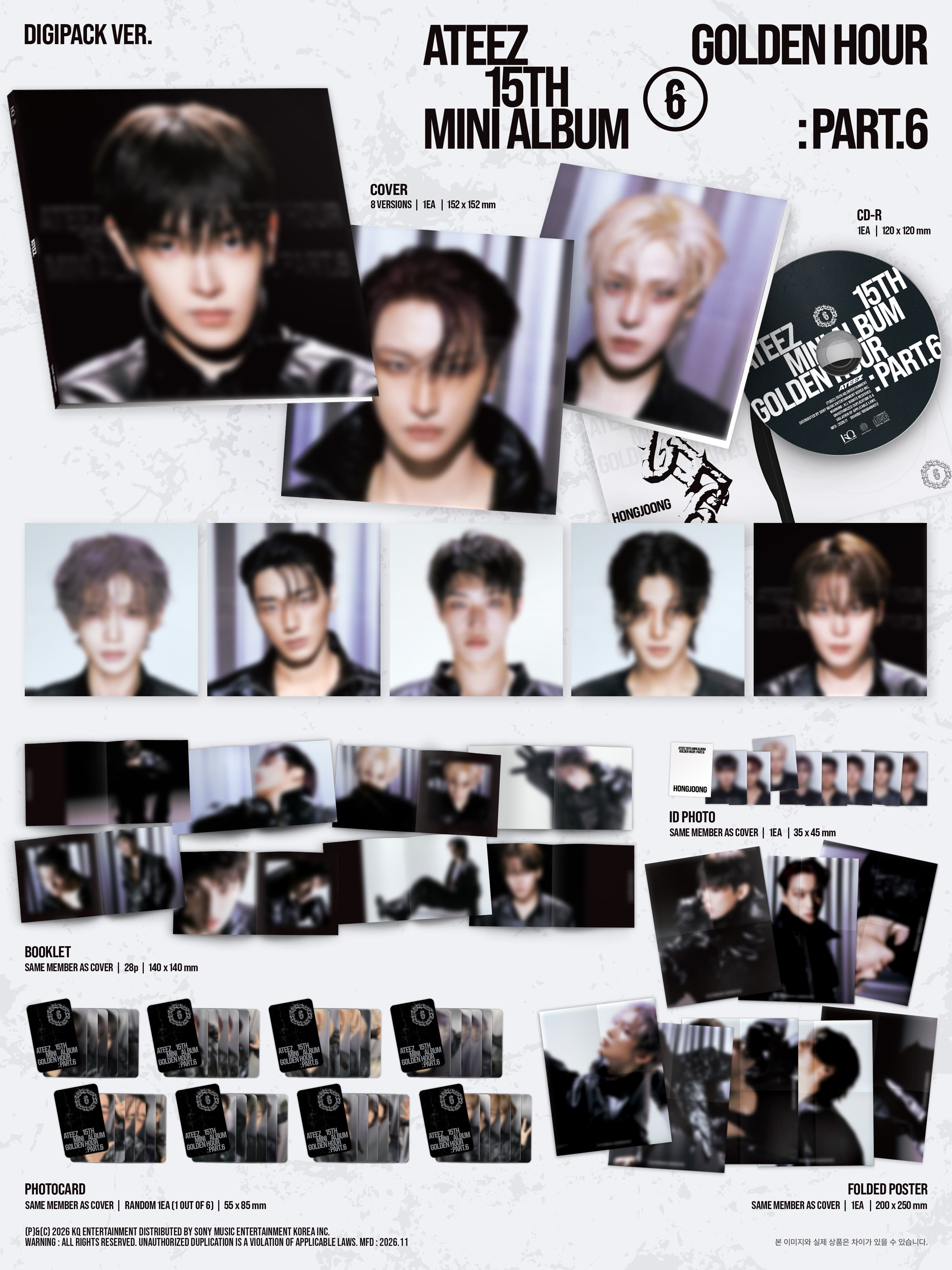 ATEEZ GOLDEN HOUR : Part.6 DIGIPACK Ver. package contents
