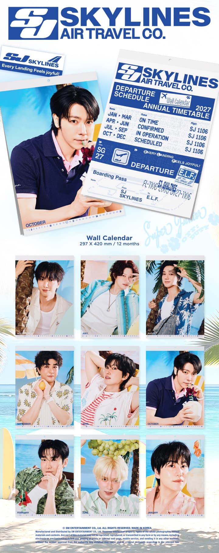SUPER JUNIOR 2027 Wall Calendar official contents