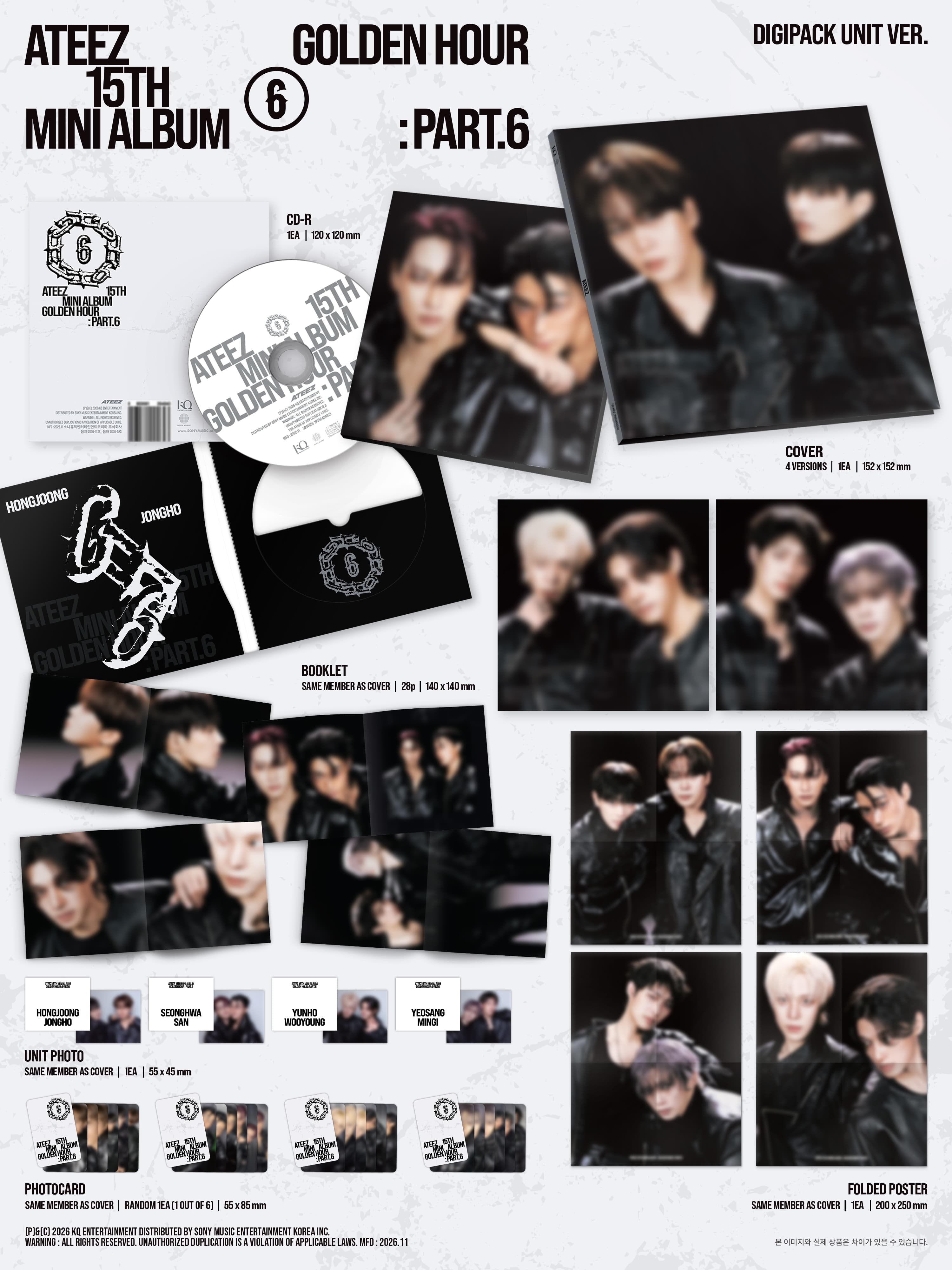ATEEZ GOLDEN HOUR : Part.6 DIGIPACK UNIT Ver. package contents